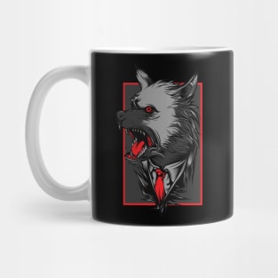 Angry black wolf t-shirt Mug